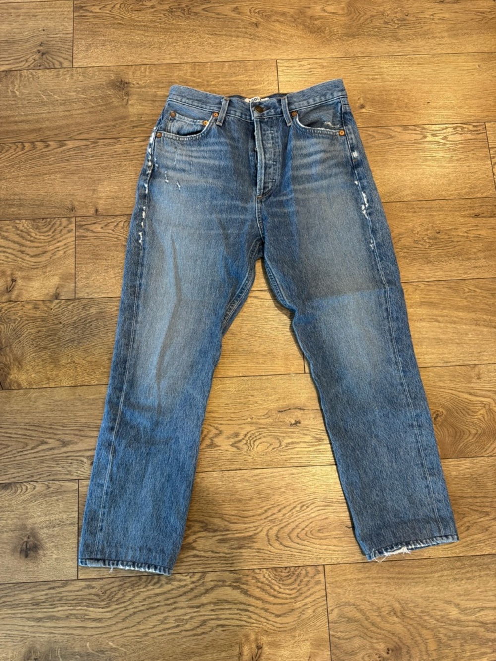 Classic Women's Blue High-Rise Crop Straight Denim